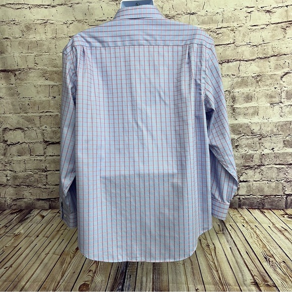 Pronto Uomo Blue Plaid Non Iron Button Long Sleeve Dress Shirt - Picture 5 of 9